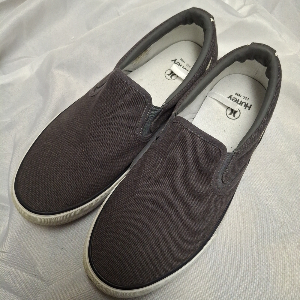 Hurley Men's Arlo Slip On Gray Casual Canvas Shoes Sneakers Size 9 M
